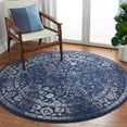 thumbnail image 1 of SAFAVIEH Adirondack Wyatt Traditional Distressed Area Rug, Navy/Ivory, 4' x 4' Round - Transitional Modern Design, Navy & Ivory, Ideal for Living Room, Bedroom, Dining Space, 1 of 11