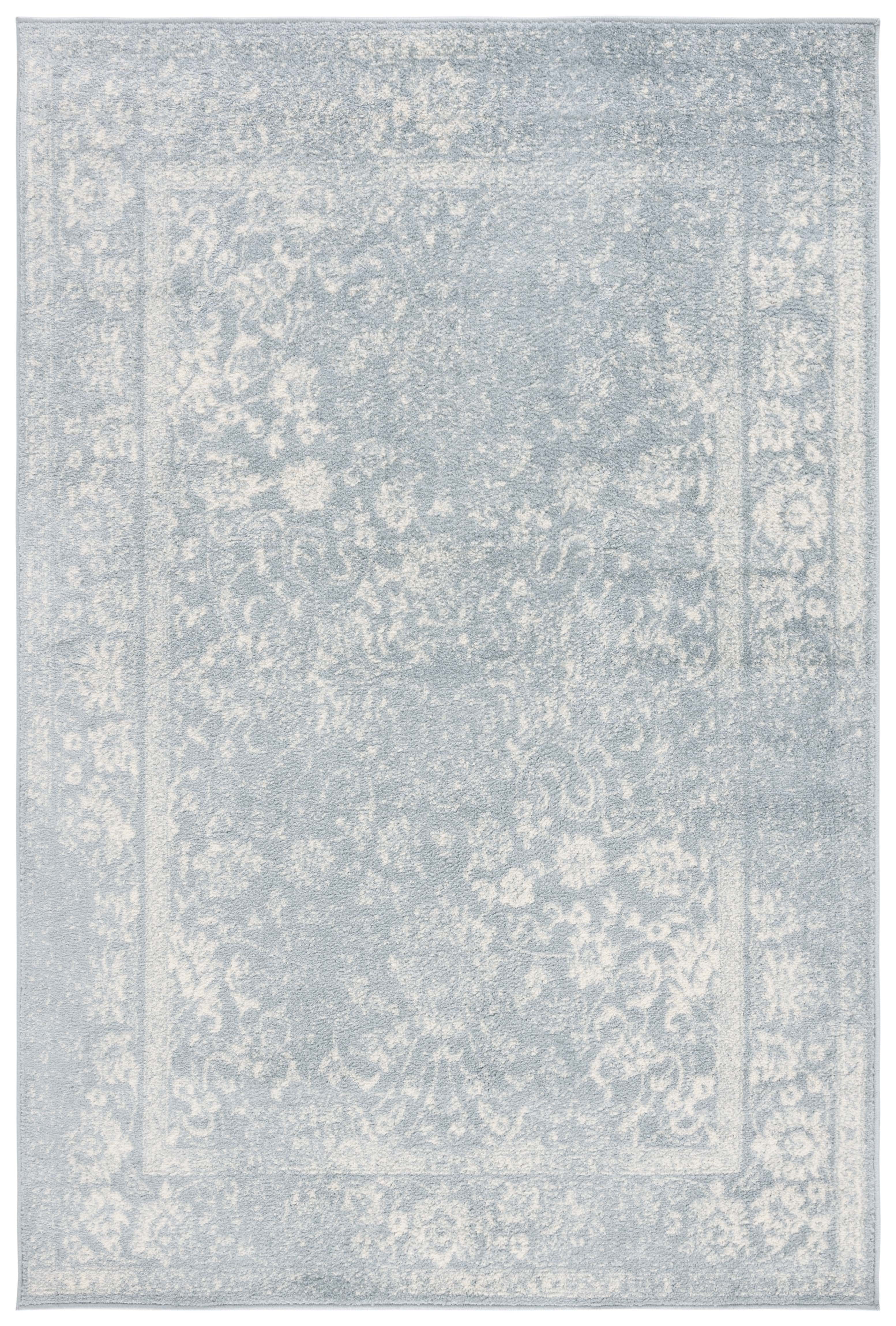 Slate & Ivory Synthetic 6' x 9' Hand-Knotted Area Rug