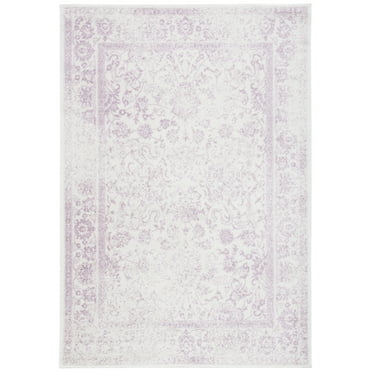 SAFAVIEH Adirondack Wyatt Traditional Distressed Area Rug, Ivory/Lavender, 2' x 3'