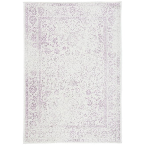 SAFAVIEH Adirondack Wyatt Traditional Distressed Area Rug, Ivory/Lavender, 2' x 3' - Transitional Modern Design, Ivory & Lavander, Ideal for Living Room, Bedroom, Dining Space, Entryway, Bathroom, Be