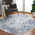 thumbnail image 1 of SAFAVIEH Adirondack Wyatt Traditional Distressed Area Rug, Ivory/Navy, 8' x 8' Round - Transitional Modern Design, Ivory & Navy, Ideal for Living Room, Bedroom, Dining Space, 1 of 11