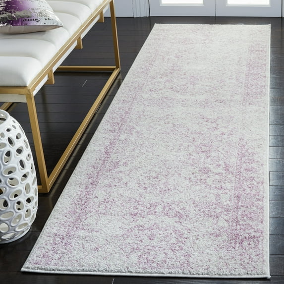 SAFAVIEH Adirondack Wyatt Traditional Distressed Runner Rug, Ivory/Lavender, 2'6" x 14' - Transitional Modern Design, Ivory & Lavander, Ideal for Living Room, Bedroom, Dining Space, Entryway, Hallway
