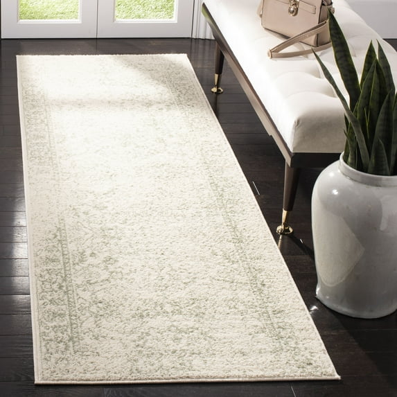 SAFAVIEH Adirondack Wyatt Traditional Distressed Runner Rug, Ivory/Sage, 2'1" x 8' - Transitional Modern Design, Ivory & Sage, Ideal for Living Room, Bedroom, Dining Space, Entryway, Hallway, Kitchen