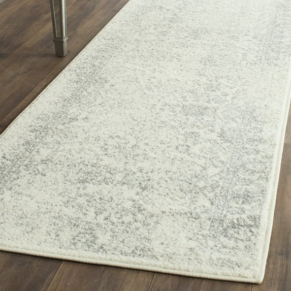 SAFAVIEH Adirondack Wyatt Traditional Distressed Runner Rug, Ivory/Silver, 2'6" x 18' - Transitional Modern Design, Ivory & Silver, Ideal for Living Room, Bedroom, Dining Space, Entryway, Hallway, Ki