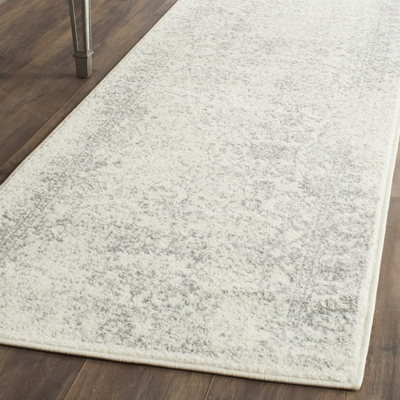SAFAVIEH Adirondack Wyatt Traditional Distressed Runner Rug, Ivory/Silver, 2'6" x 22' - Transitional Modern Design, Ivory & Silver, Ideal for Living Room, Bedroom, Dining Space