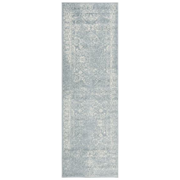 SAFAVIEH Adirondack Wyatt Traditional Distressed Runner Rug, Slate/Ivory, 2'6" x 12'
