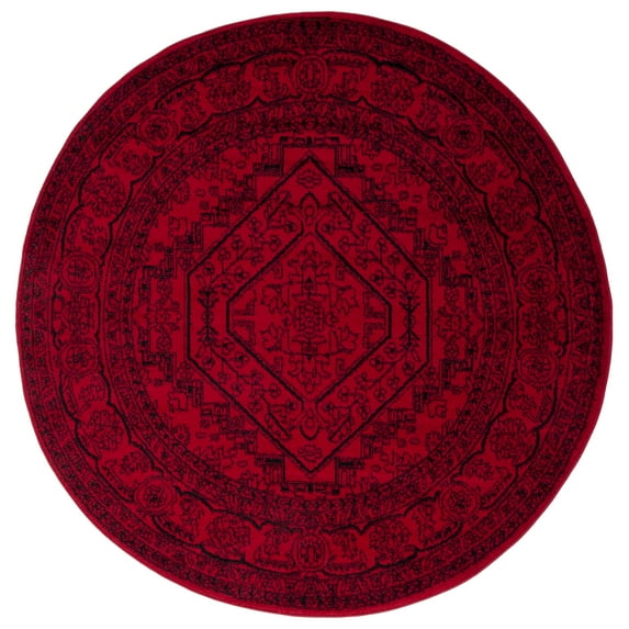 SAFAVIEH Adirondack Xavier Oriental Area Rug, Red/Black, 6' x 6' Round