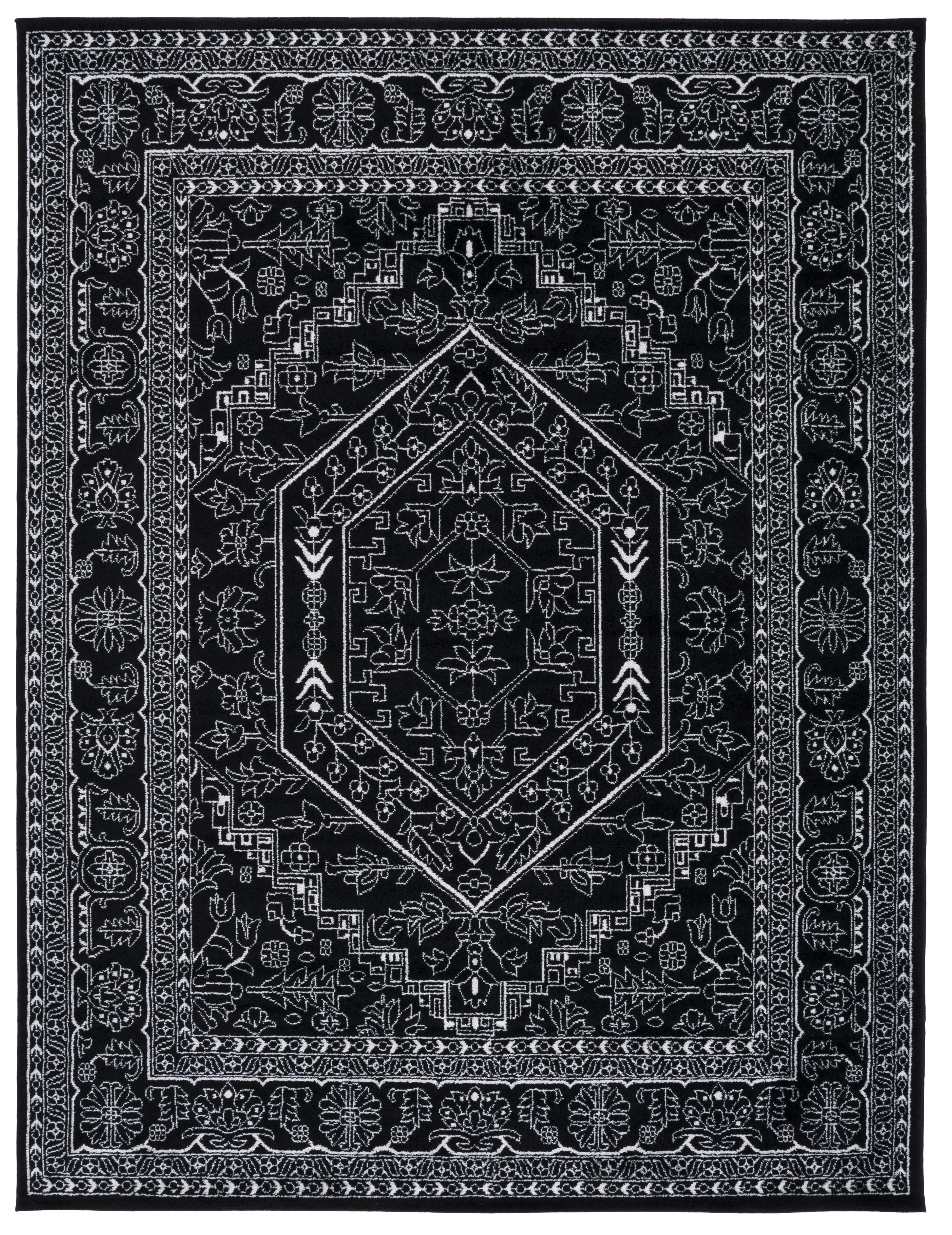 SAFAVIEH Adirondack Xavier Oriental Area Rug, Black/Ivory, 9' x 12