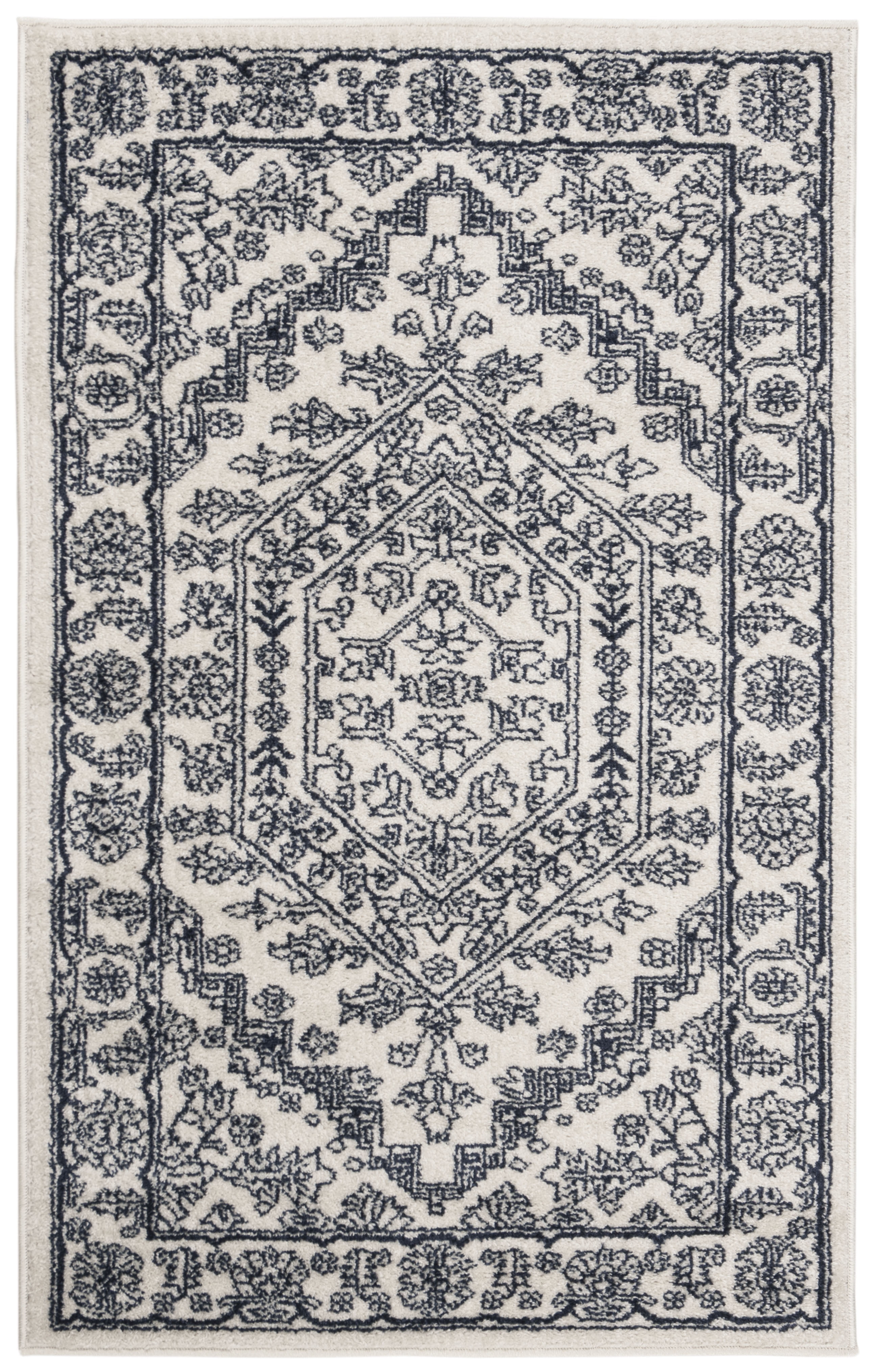 SAFAVIEH Adirondack Xavier Traditional Area Rug, Ivory/Navy, 2'6" x 4