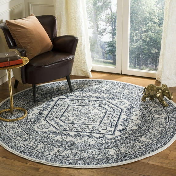 Safavieh Adirondack Xavier Oriental Area Rug, Ivory/Navy, 4' x 4' Round