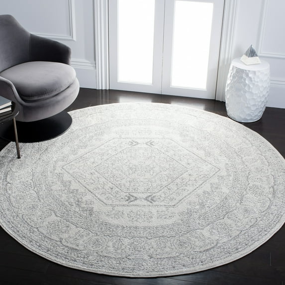 Safavieh Adirondack Xavier Oriental Area Rug, Ivory/Silver, 8' x 8' Round