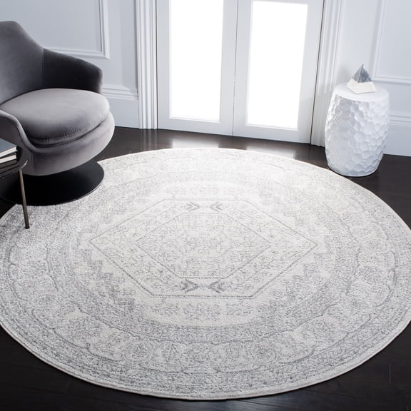 Safavieh Adirondack Xavier Oriental Area Rug, Ivory/Silver, 9' x 9' Round