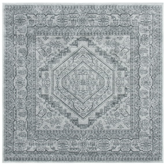 SAFAVIEH Adirondack Xavier Oriental Area Rug, Light Grey/Dark Grey, 8' x 8' Square