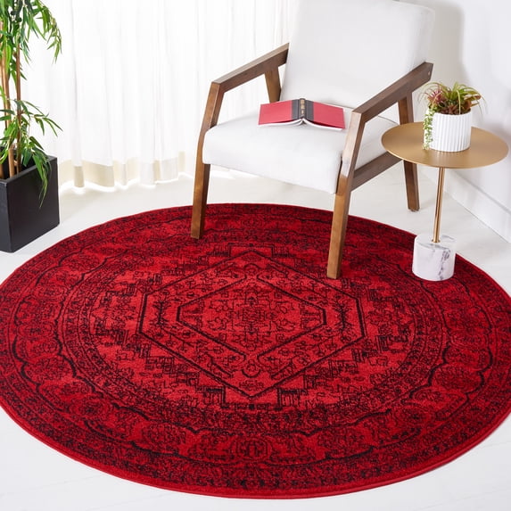 Safavieh Adirondack Xavier Oriental Area Rug, Red/Black, 4' x 4' Round