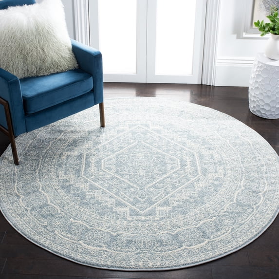 Safavieh Adirondack Xavier Oriental Area Rug, Slate/Ivory, 4' x 4' Round