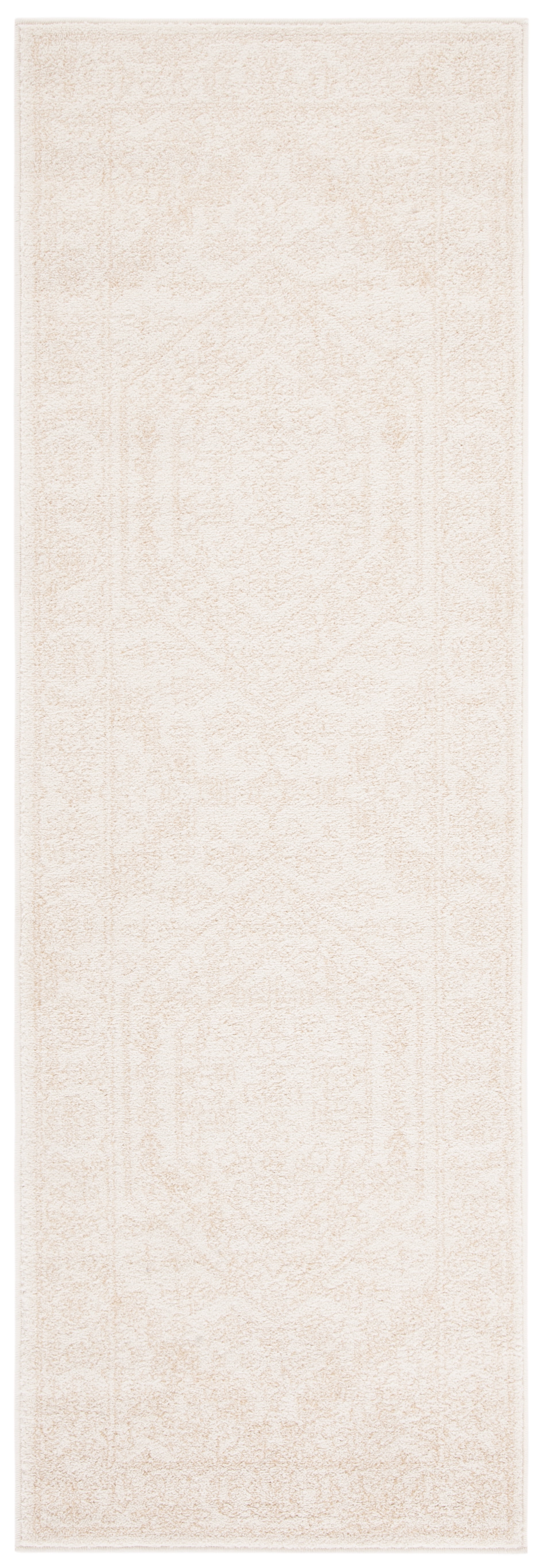 Ivory and Beige Oriental Runner Rug 2'6" x 6'