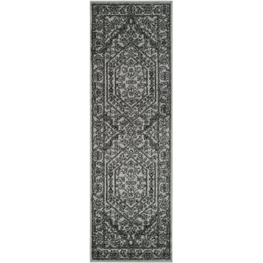 SAFAVIEH Adirondack Xavier Traditional Runner Rug, Silver/Black, 2'6" x 10'