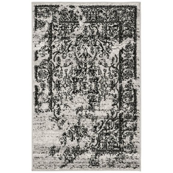 SAFAVIEH Adirondack Zoey Distressed Area Rug, Silver/Black, 2'6" x 4'