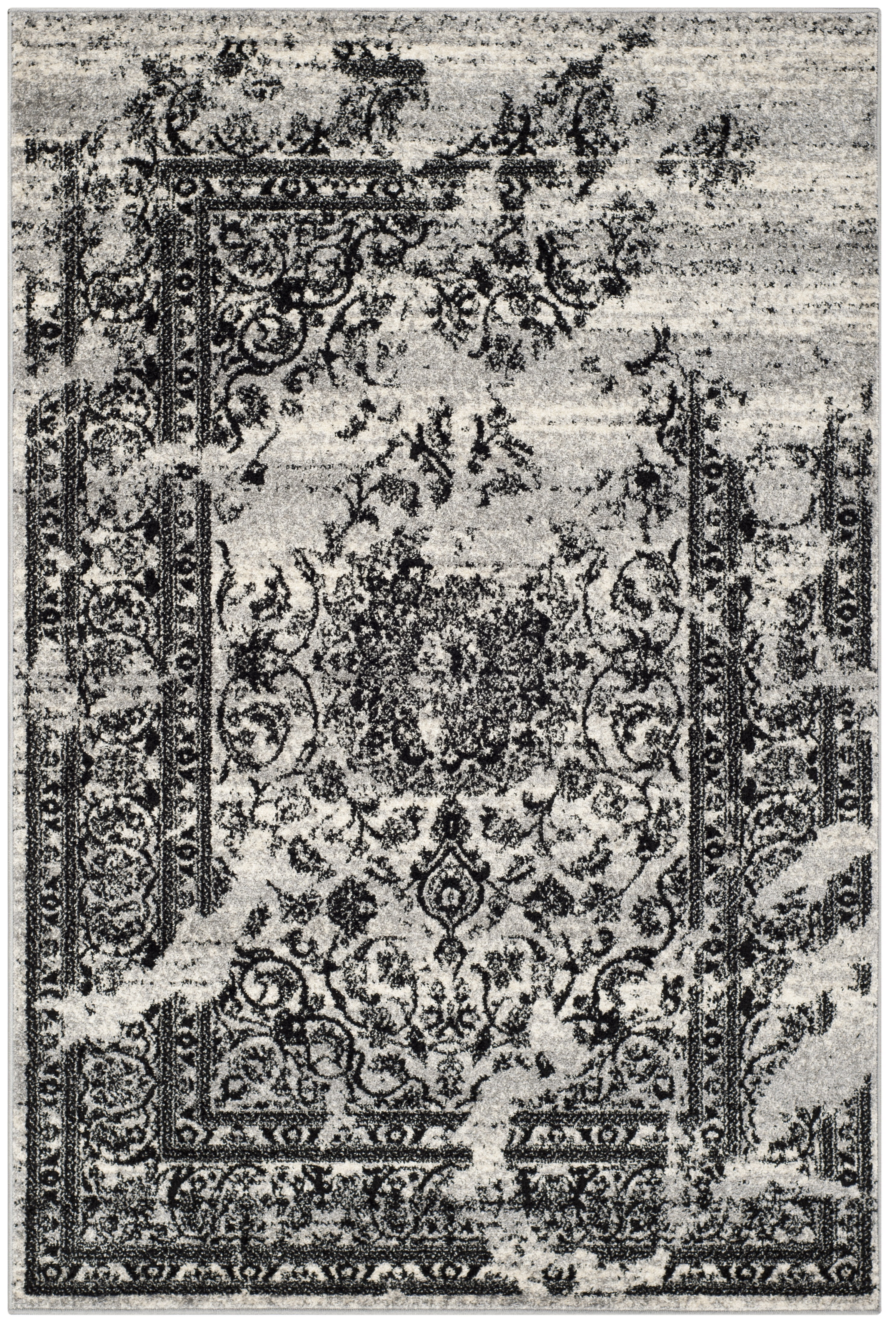 SAFAVIEH Adirondack Zoey Distressed Area Rug, Silver/Black, 5'1" x 7'6"