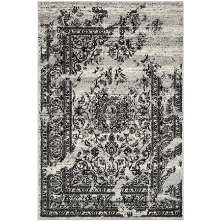 SAFAVIEH Adirondack Zoey Distressed Area Rug, Silver/Black, 6' x 9'