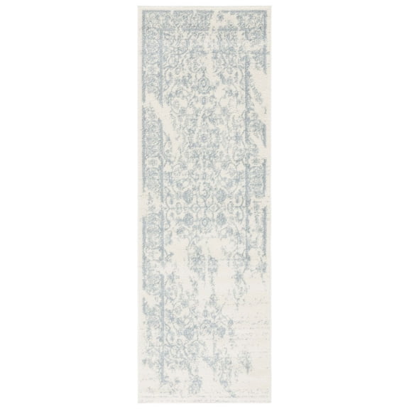 SAFAVIEH Adirondack Zoey Distressed Runner Rug, Ivory/Slate, 2'6" x 8'