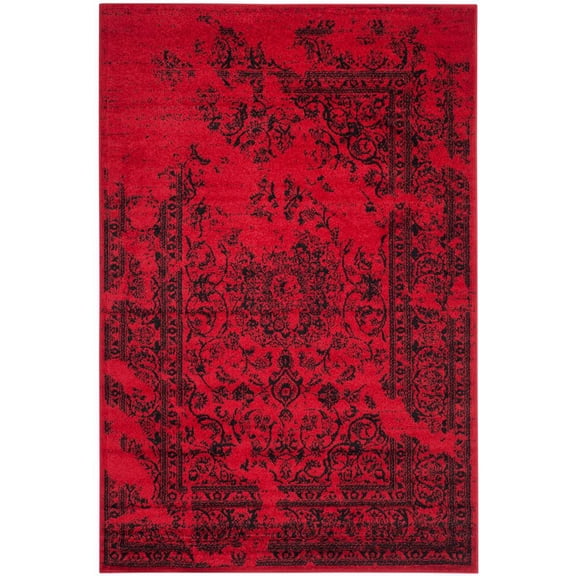 SAFAVIEH Adirondack Zoey Traditional Faded Area Rug, Red/Black, 6' x 9'