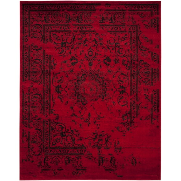 SAFAVIEH Adirondack Zoey Traditional Faded Area Rug, Red/Black, 8' x 10'