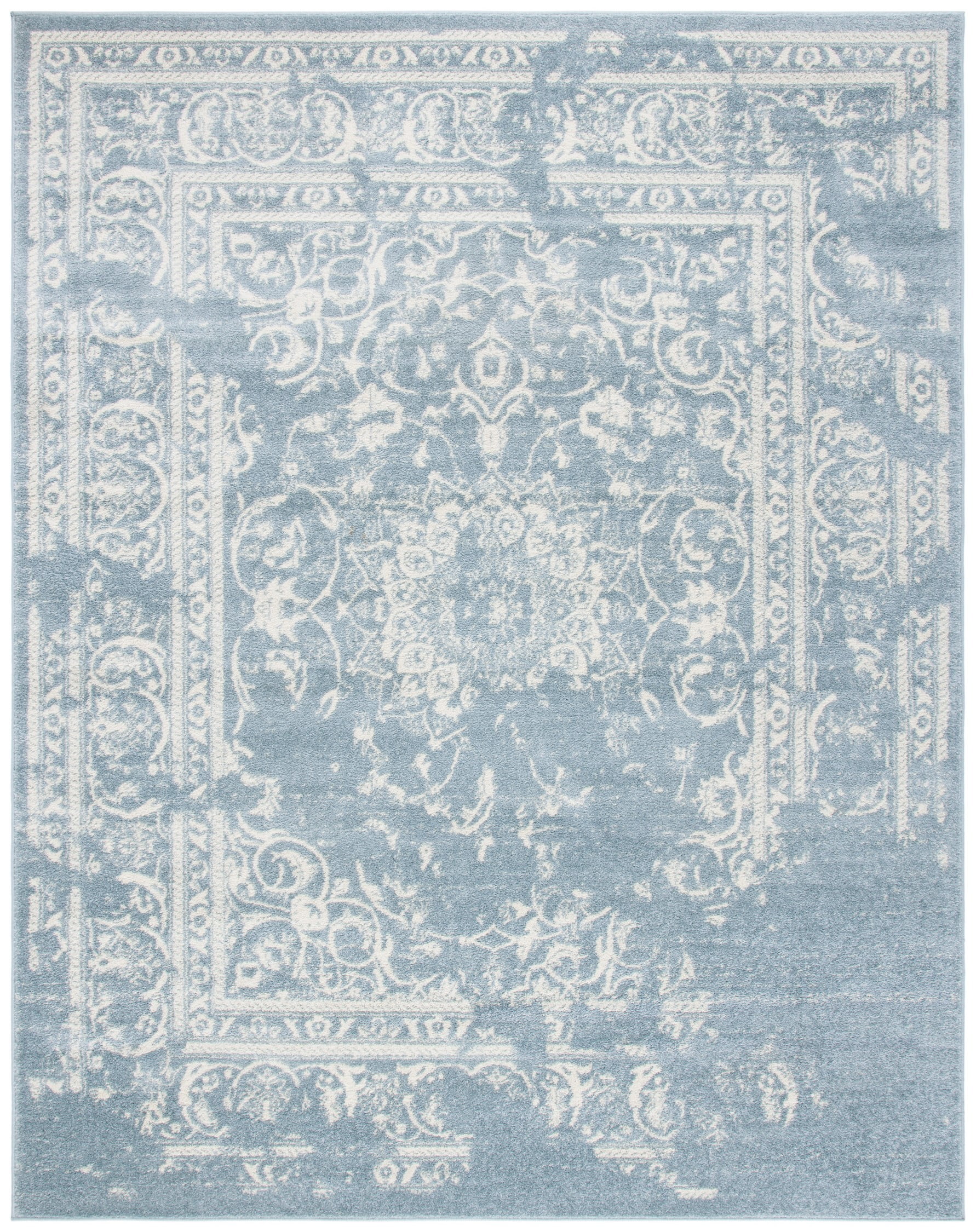 SAFAVIEH Adirondack Zoey Traditional Faded Area Rug, Slate/Ivory, 6' x 9'