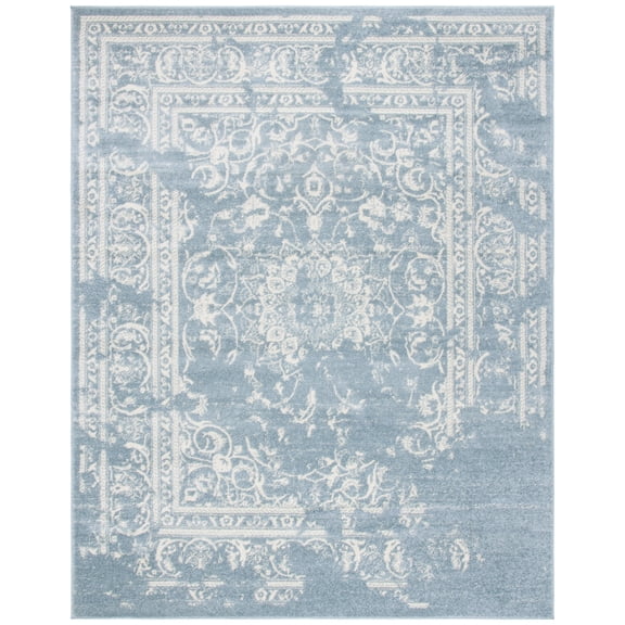 SAFAVIEH Adirondack Zoey Traditional Faded Area Rug, Slate/Ivory, 9' x 12'