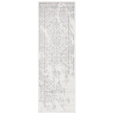 SAFAVIEH Adirondack Zoey Traditional Faded Runner Rug, Ivory/Silver, 2'6" x 16'