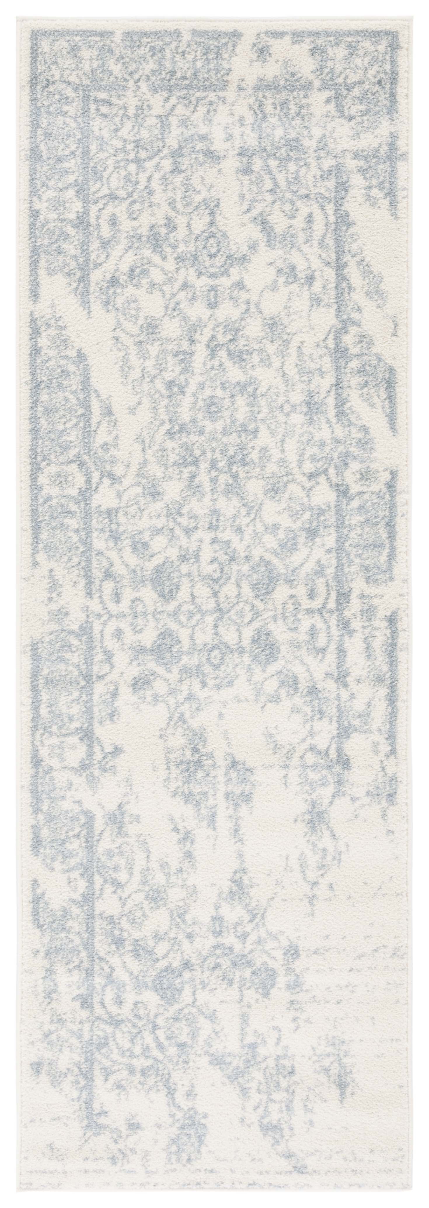 SAFAVIEH Adirondack Zoey Traditional Faded Runner Rug, Ivory/Slate, 2'6" x 12'