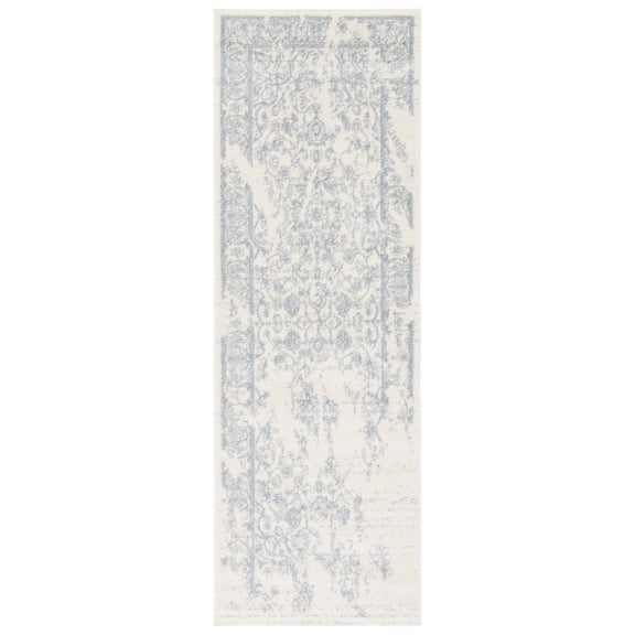 SAFAVIEH Adirondack Zoey Traditional Faded Runner Rug, Ivory/Slate, 2'6" x 12'