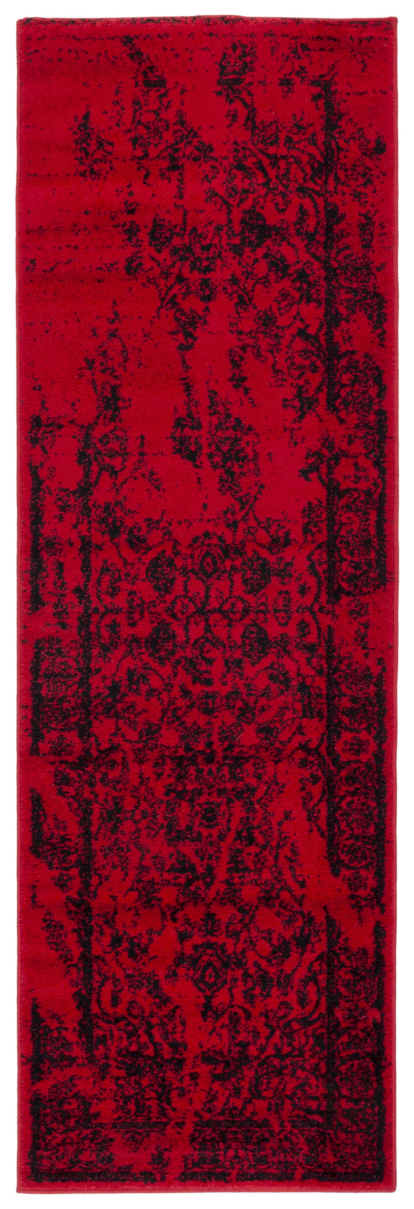 SAFAVIEH Adirondack Zoey Traditional Faded Runner Rug, Red/Black, 2'6 ...