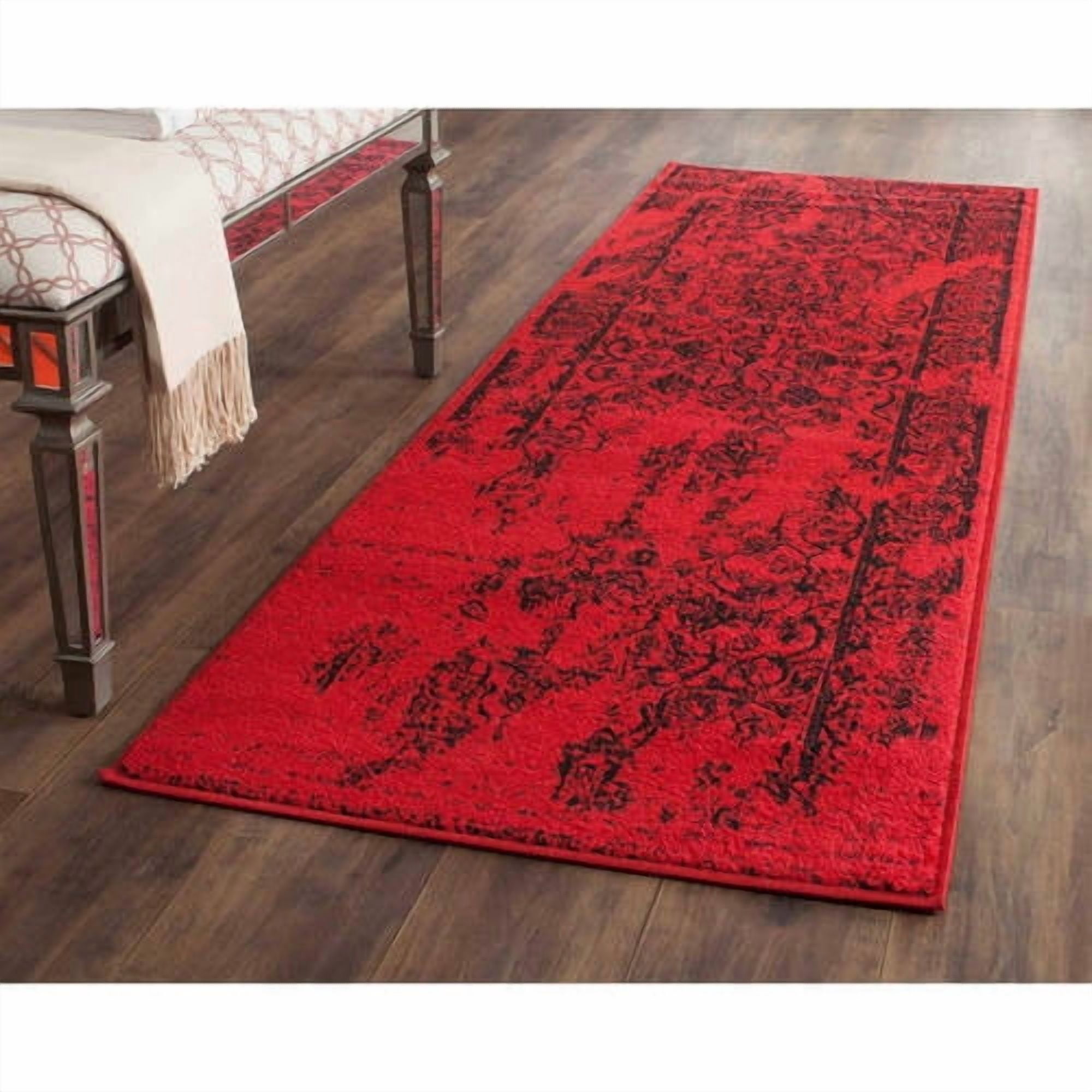 Ruby Red Runner Rug SAFAVIEH Adirondack Zoey Traditional Faded Runner Rug, Red/Black, 2'6 ...