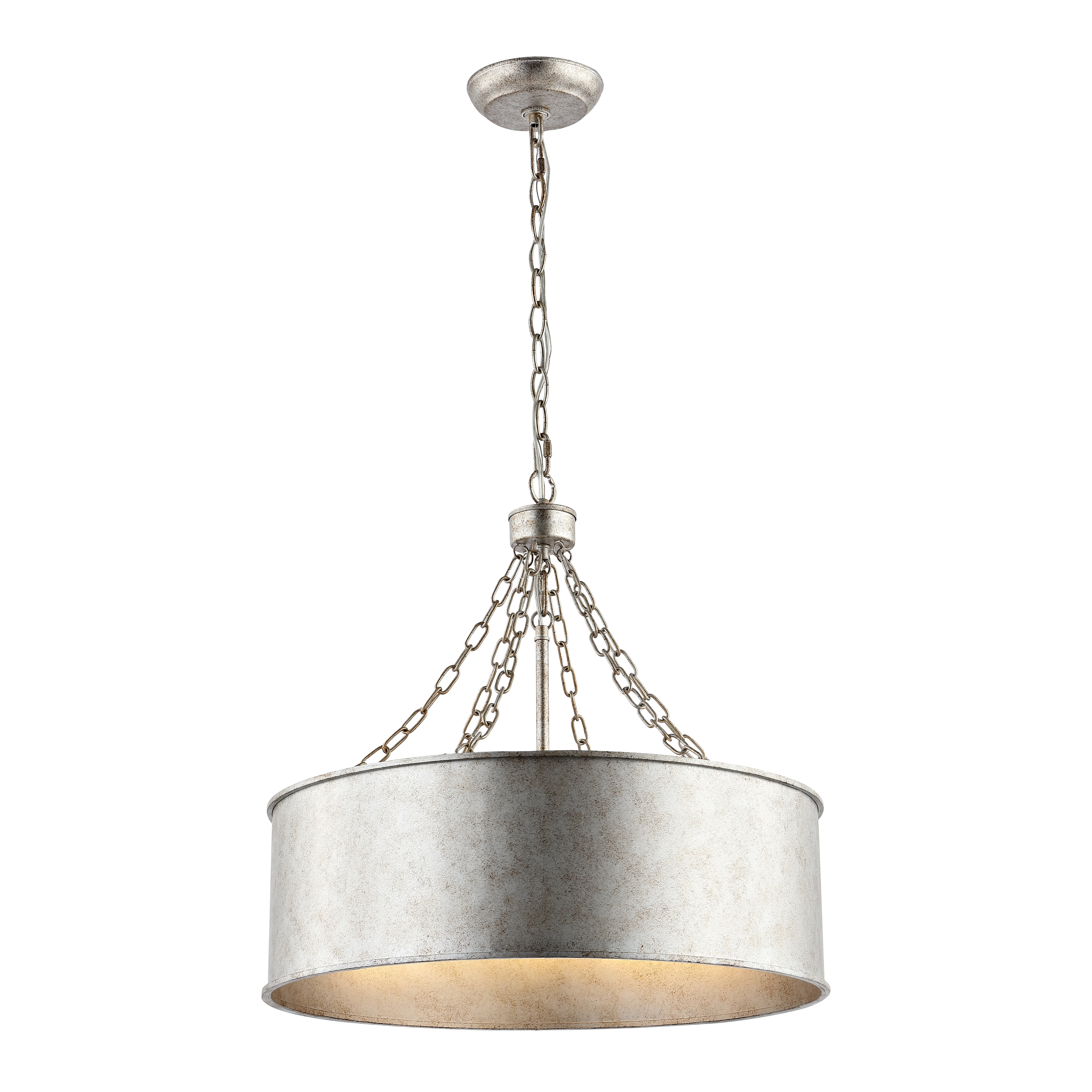 Adison Silver Industrial Drum Chandelier