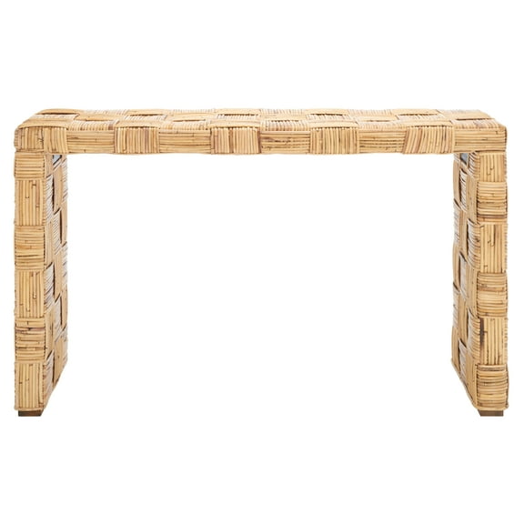 SAFAVIEH Adkin Rattan Rectangle Console Table, Honey Natural