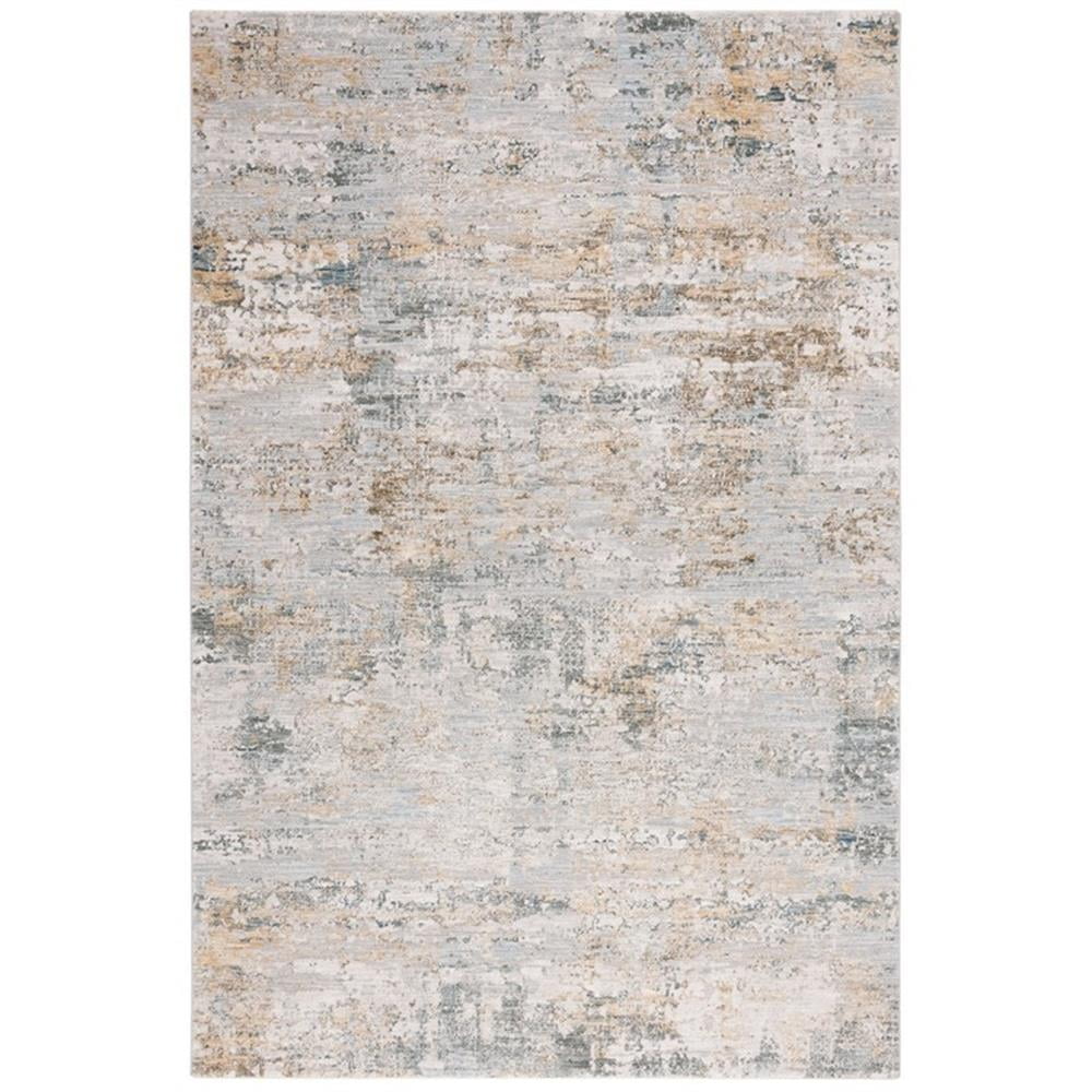 Adrianna 5'3" x 7'6" Blue & Gold Hand-knotted Synthetic Rug