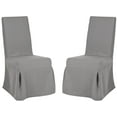 thumbnail image 1 of SAFAVIEH Adrianna Transitional Fabric Solid Dining Parsons Chair, Arctic Grey (Set of 2), 1 of 9