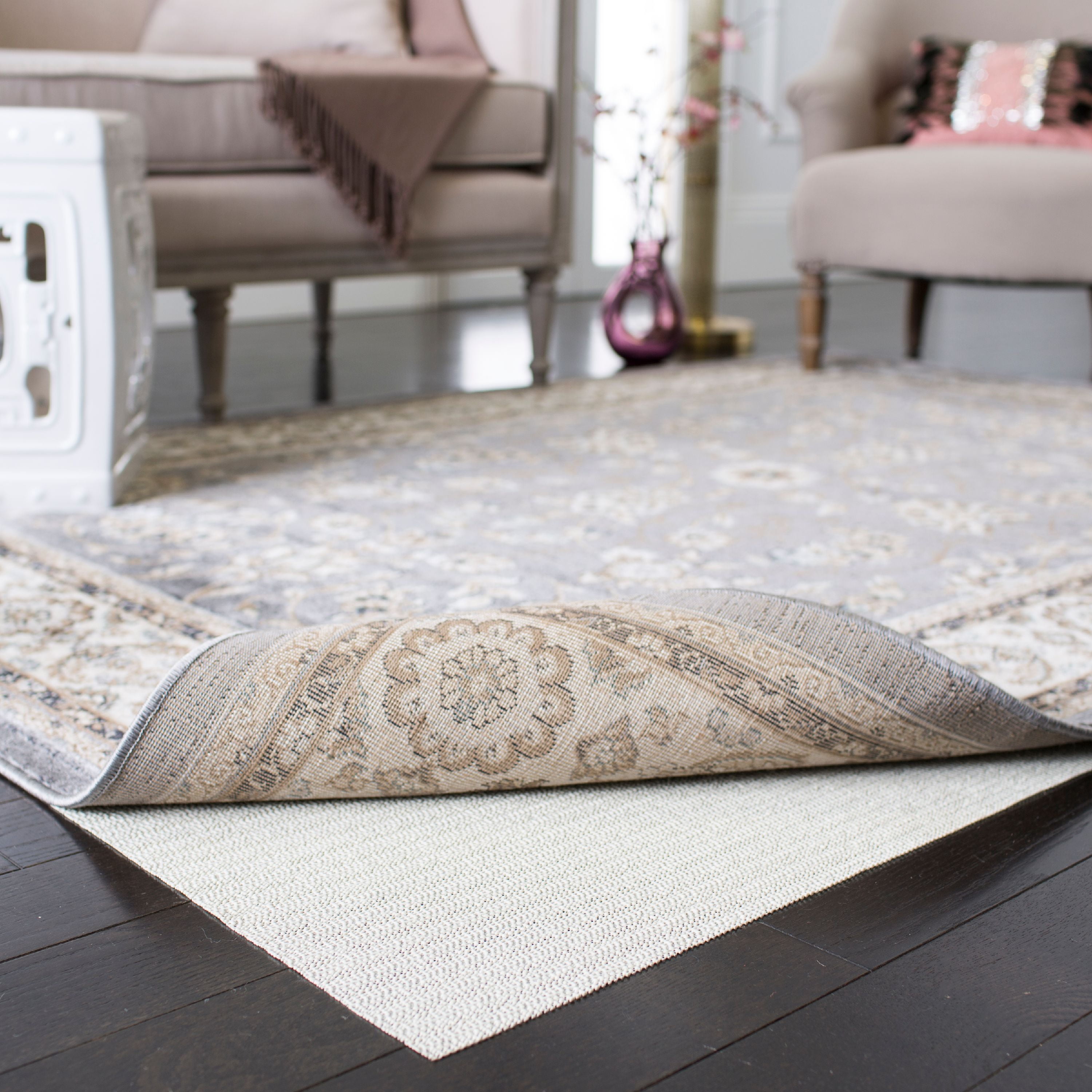 Nevlers 2 ft. x 3 ft. Premium Grip and Dual Surface Non-Slip Rug Pad in White