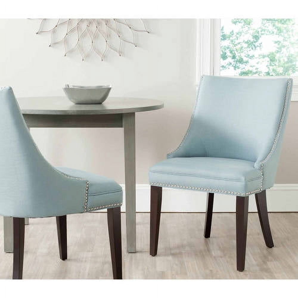 SAFAVIEH Afton 20''H Side Chair, Light Blue/Silver Nail, Set of 2,