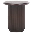 thumbnail image 1 of SAFAVIEH Agami Glam Wood Round End Table, Dark Brown, 1 of 8