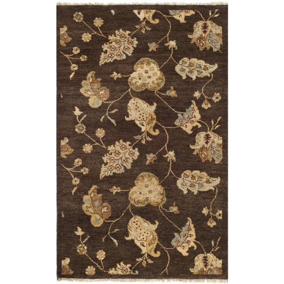 SAFAVIEH Agra Vianne Floral Wool Area Rug, Brown, 3' x 5'