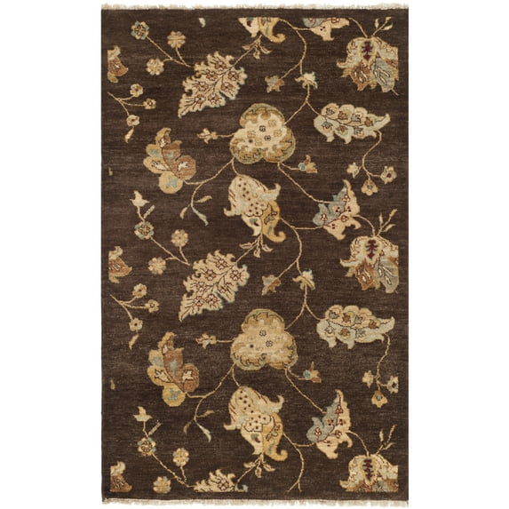SAFAVIEH Agra Vianne Floral Wool Area Rug, Brown, 3' x 5'