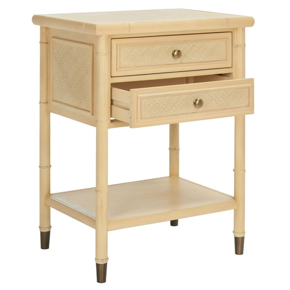 SAFAVIEH Ahab Amish Light Blonde/Gold Rectangle Veneer End Table (20.5 in. W x 18 in. D x 26.5 in. H)