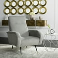 thumbnail image 1 of SAFAVIEH Aida Velvet Retro Mid-Century Accent Chair Grey, 1 of 7