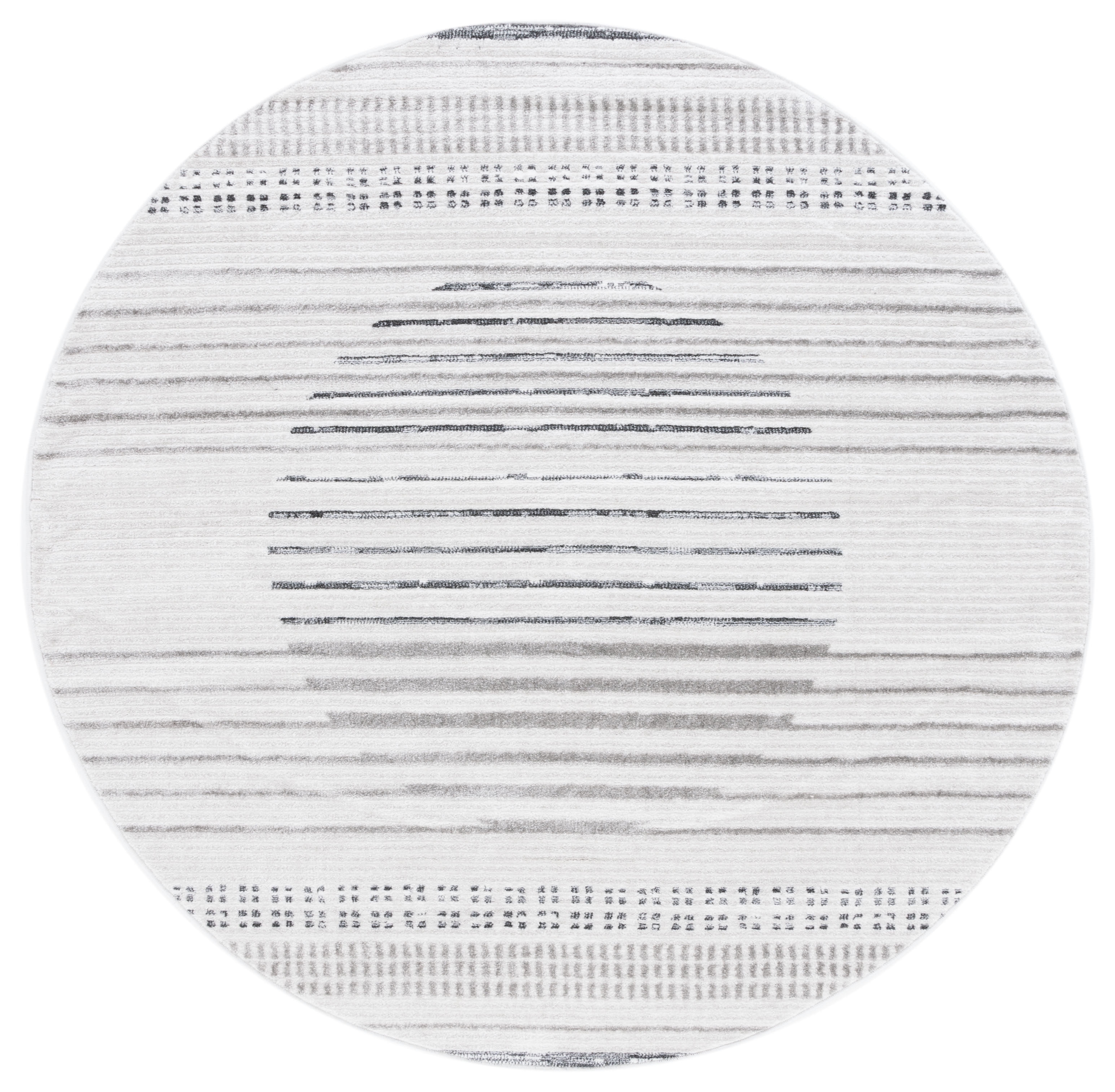 SAFAVIEH Alamo Arielle Geometric Area Rug, Ivory/Grey, 6'7" x 6'7" Round