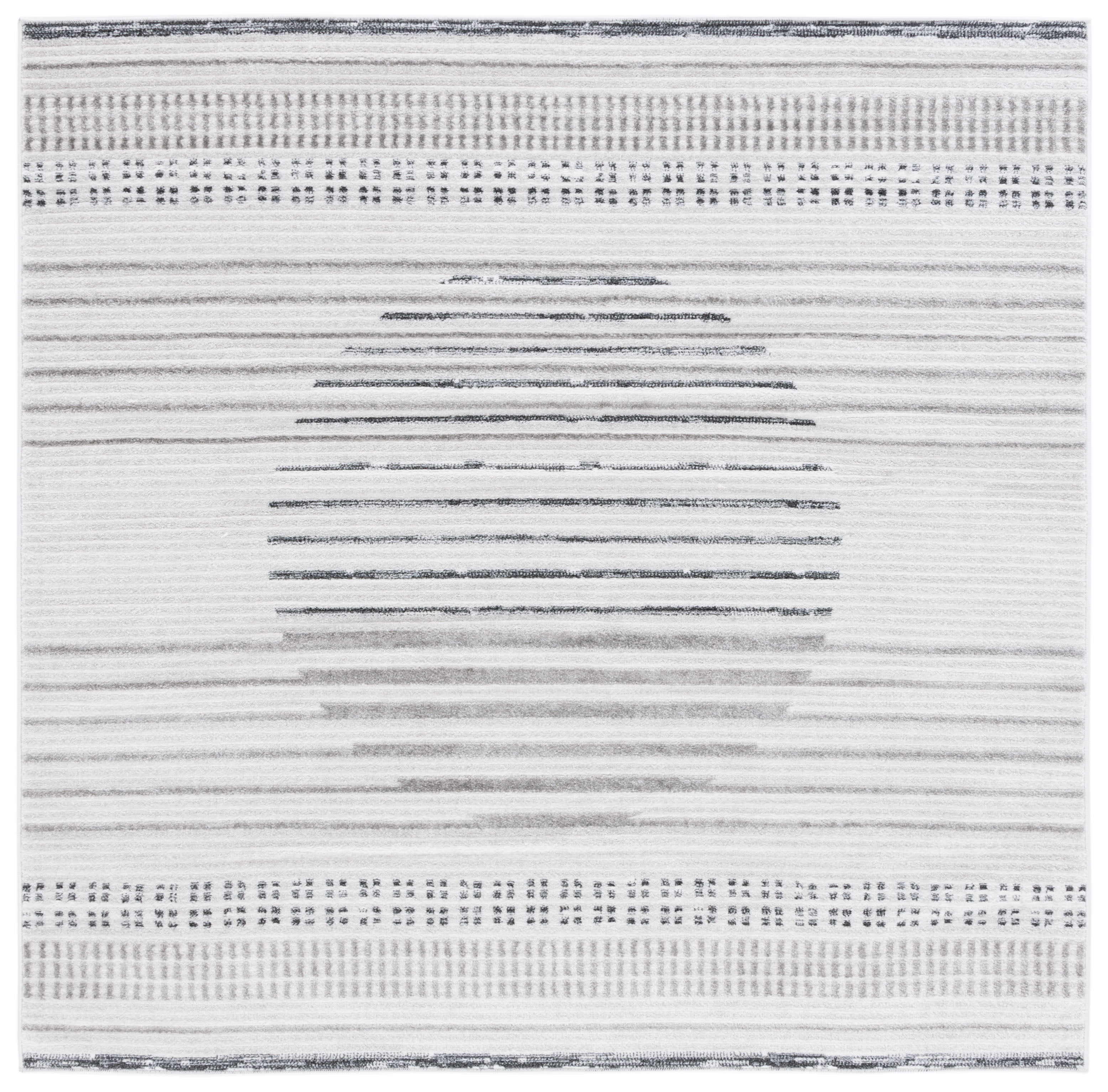 SAFAVIEH Alamo Arielle Geometric Area Rug, Ivory/Grey, 6'7" x 6'7" Square