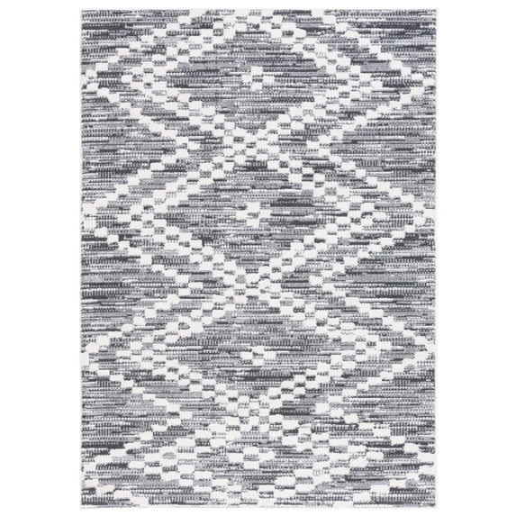 SAFAVIEH Alamo Burton Geometric Area Rug, Charcoal/Ivory, 5'3" x 7'6"