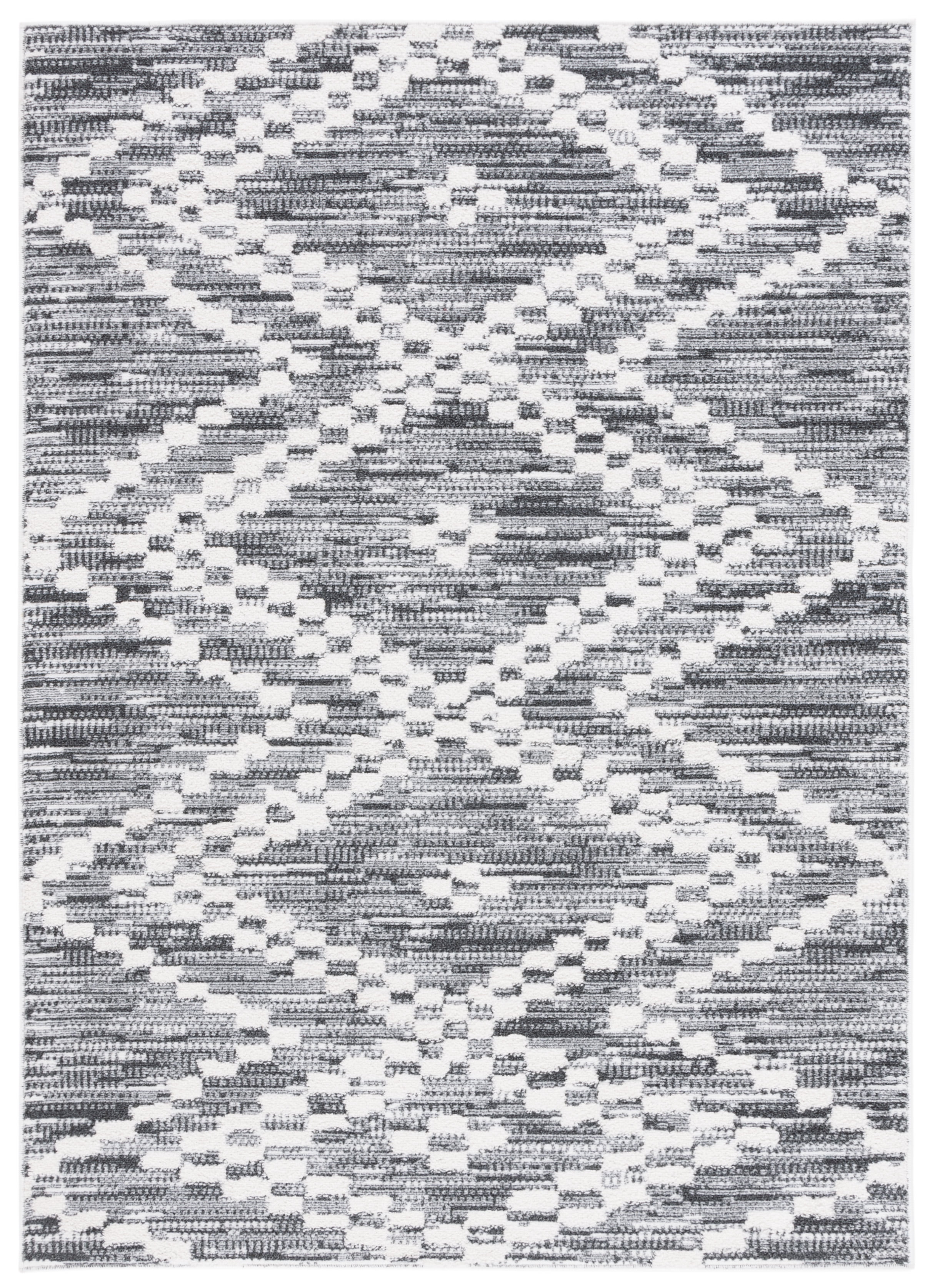 SAFAVIEH Alamo Burton Geometric Area Rug, Charcoal/Ivory, 8' x 10'