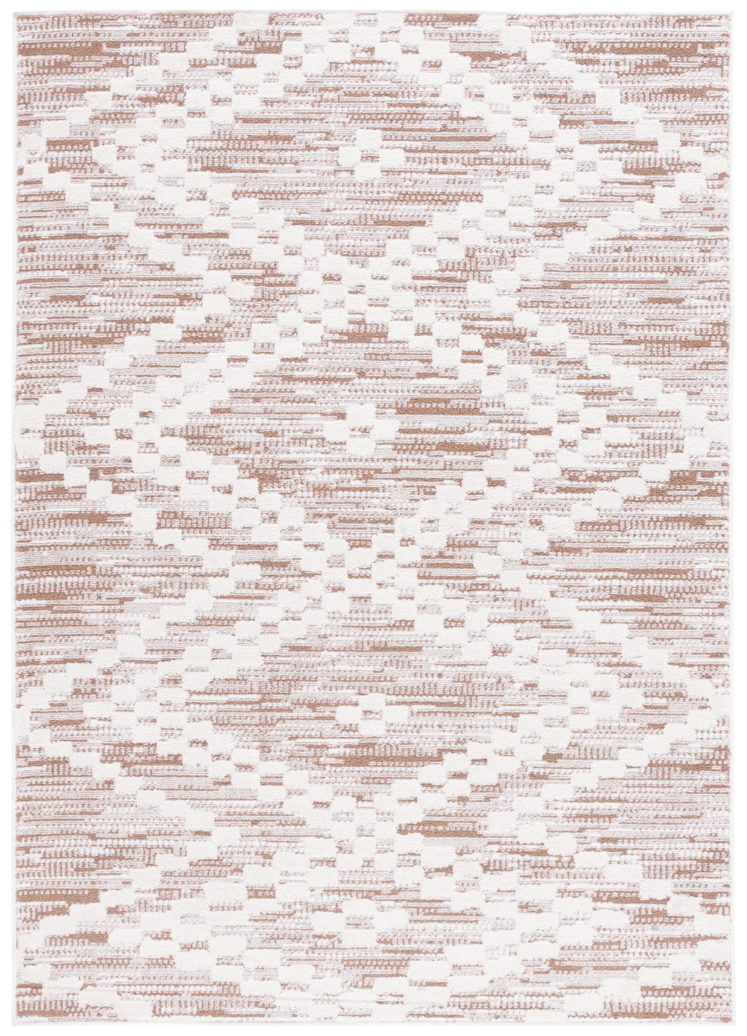SAFAVIEH Alamo Burton Geometric Area Rug, Taupe/Ivory, 4' x 6'